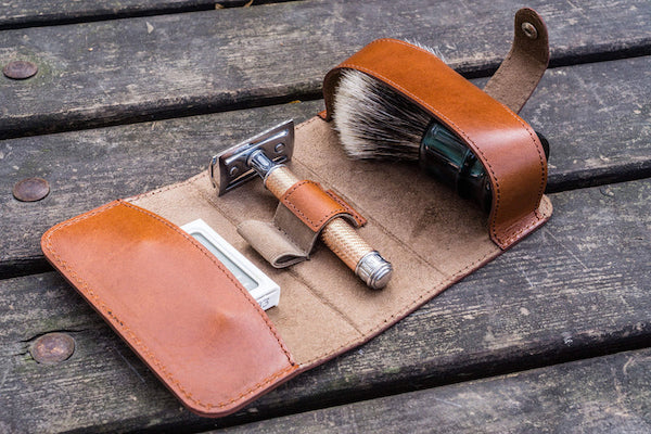 Men s Leather Shaving Kit Bags for Travel by Galen Leather