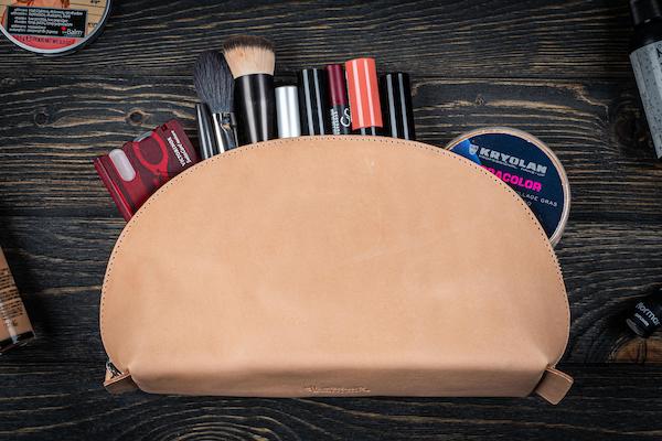 leather makeup bag