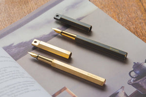 Ystudio Classic Revolve-Portable Fountain Pen-Brass