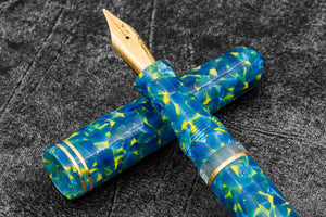 Gioia Metis Blue Colibri Fountain Pen - Gold Trim