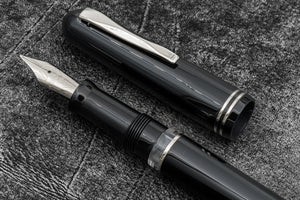 Gioia Metis Classic Black Fountain Pen - Silver Trim