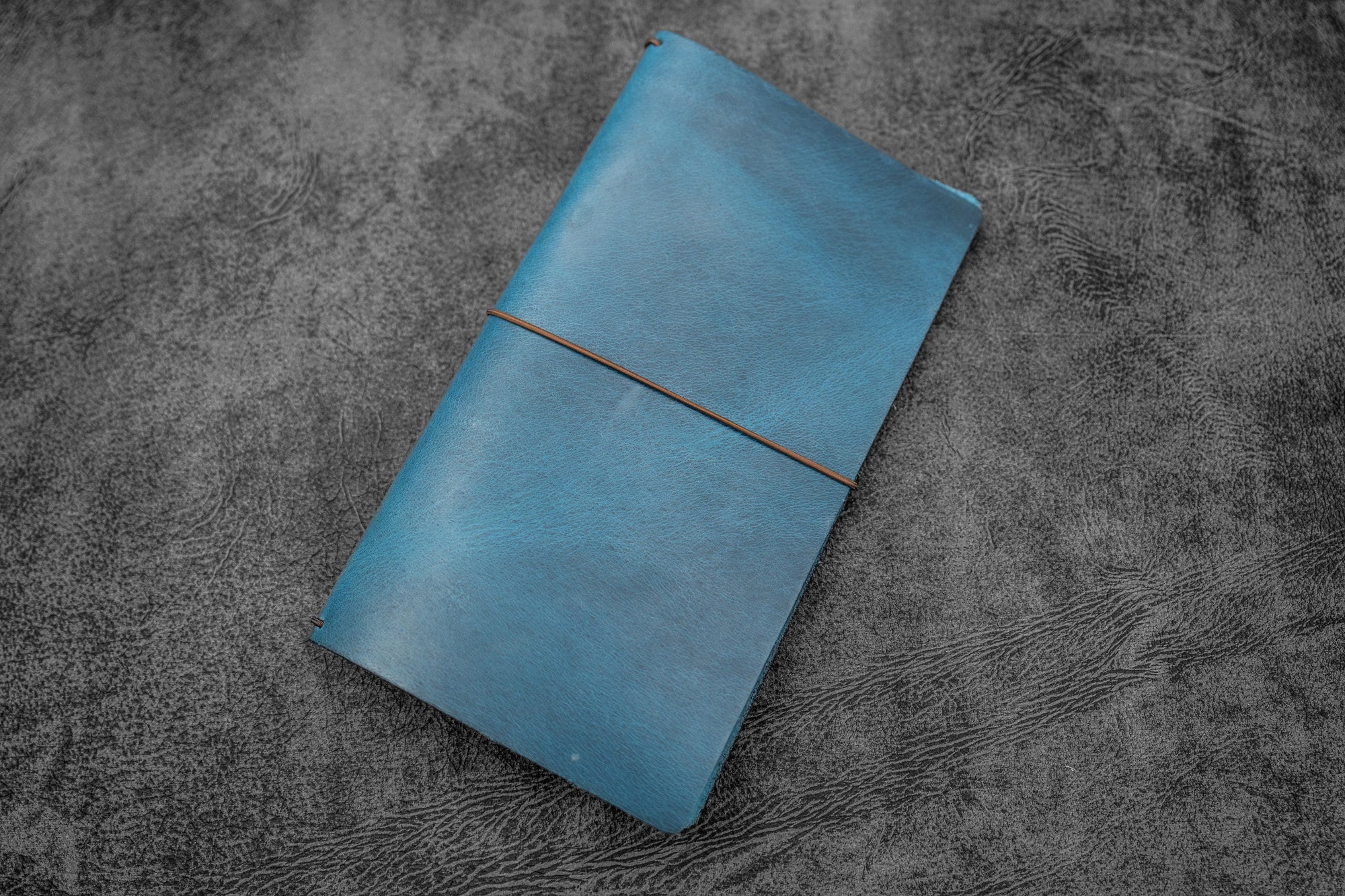 SECONDS  Leather Traveler's Notebook Cover - Crazy Horse Ocean Blue