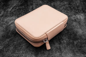 Expansi-Pouch Leather Wide 10 Slots Pen Case - A6 Zip Folio - Undyed