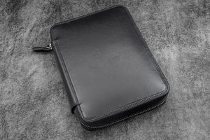 Expansi-Folio Leather Wide A5 Zip Folio - Black