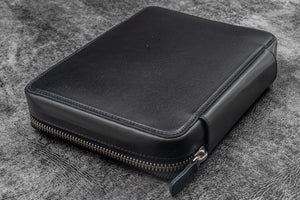 Expansi-Folio Leather Wide A5 Zip Folio - Black