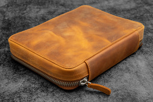 Expansi-Folio Leather Wide A5 Zip Folio - C.H. Brown