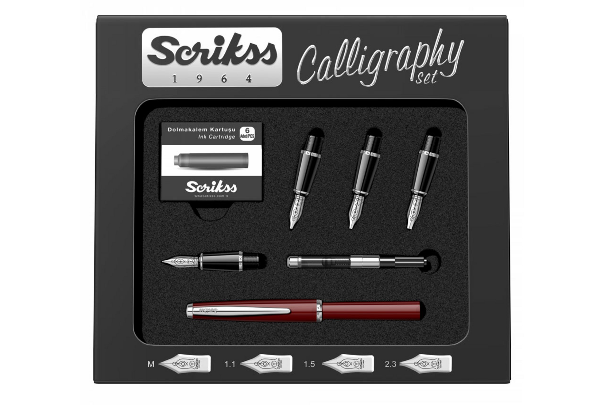 Scrikss Vintage 33 Fountain Pen Calligraphy Set - Black