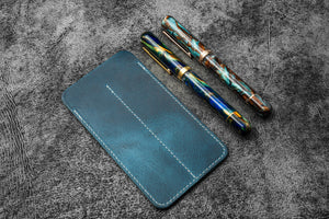 Leather Double Fountain Pen Sleeve / Pen Pouch - Multiple Colors