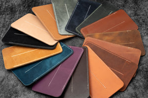 Leather Double Fountain Pen Sleeve / Pen Pouch - Multiple Colors