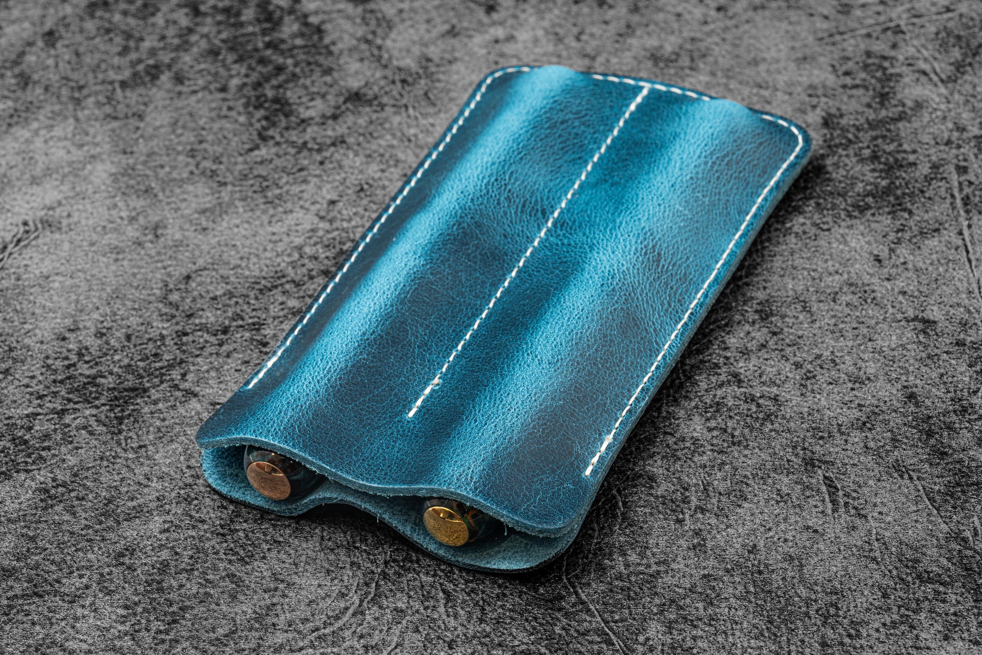 Leather Double Fountain Pen Sleeve / Pen Pouch - Multiple Colors