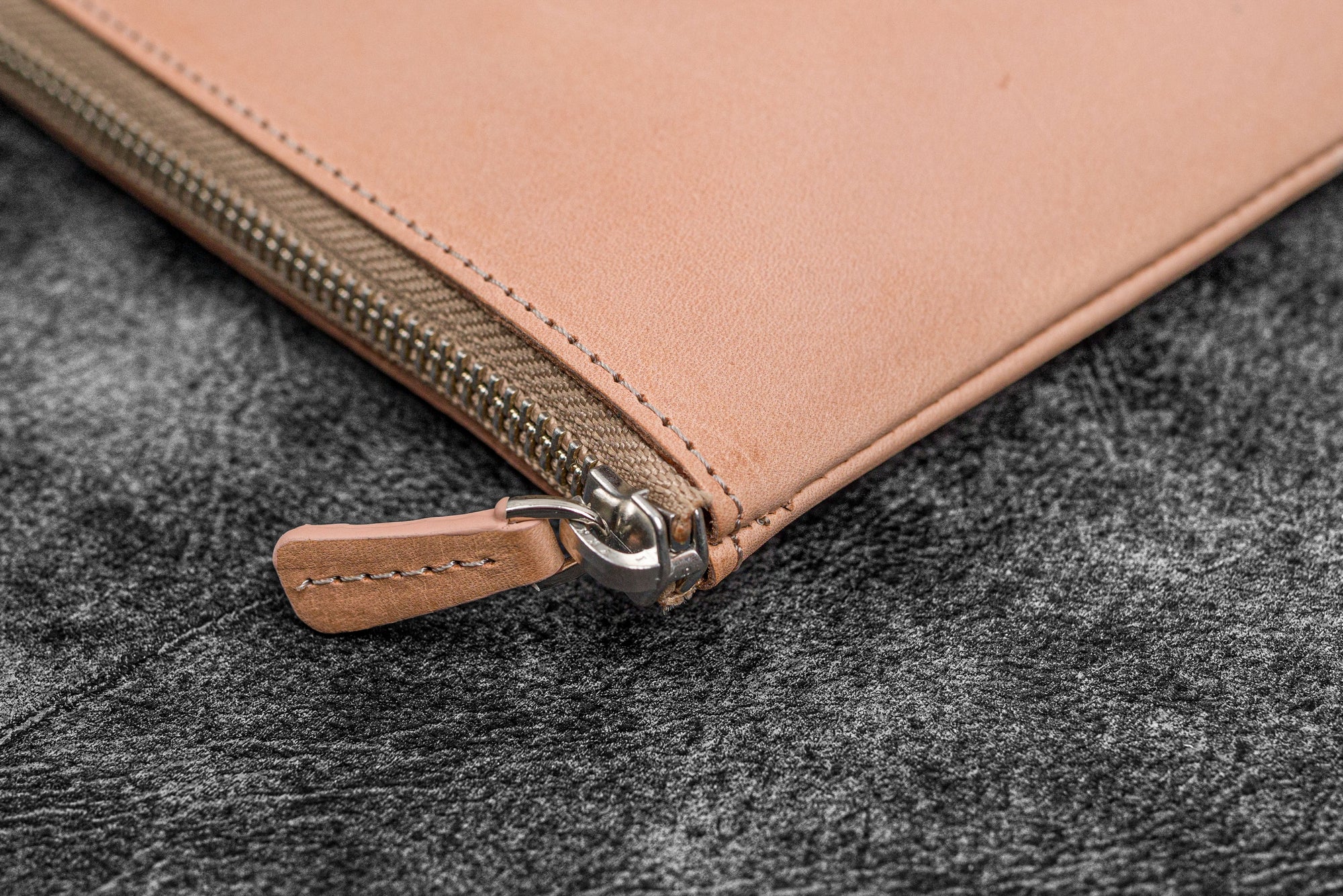 Leather Zippered Writer's Bank Bag - Pen Pouch - Undyed Leather - Galen ...