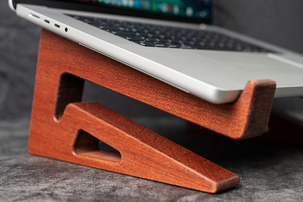 Handmade Wooden Laptop Stand for MacBook - Walnut - Galen Leather