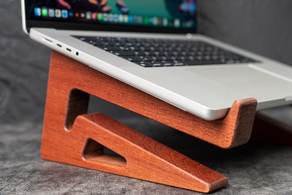 Handmade Wooden Laptop Stand for MacBook - Walnut - Galen Leather