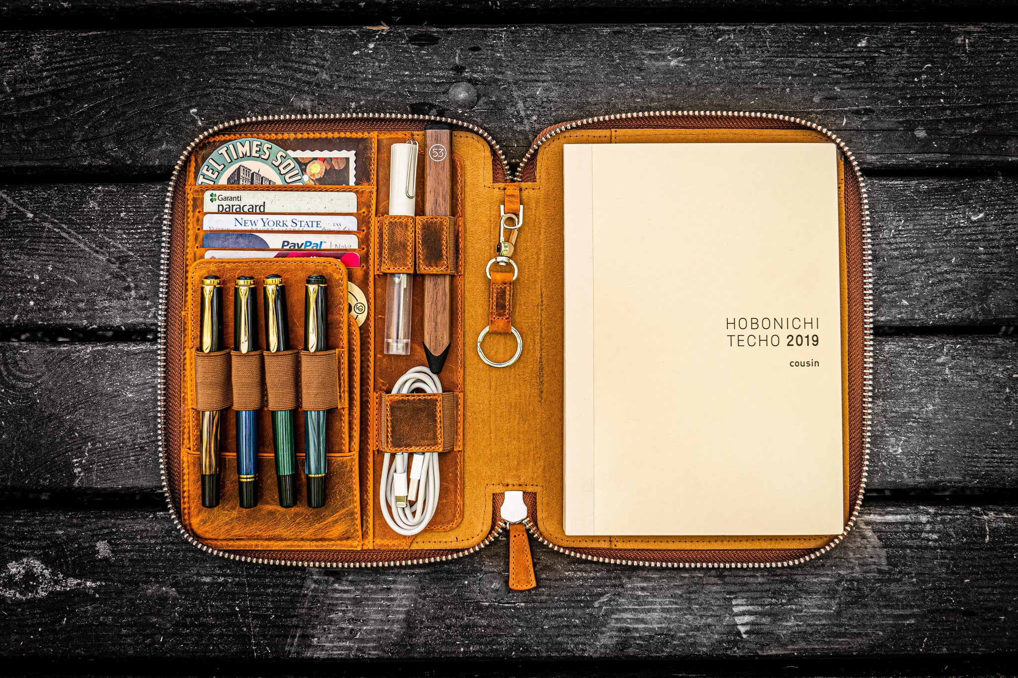Leather Zippered Hobonichi Weeks Cover - Crazy Horse Brown