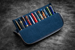 Leather Pen Case Personalized Gift, Fountain Pen Case, Pen Sleeve, Large  Pen Case Navy Blue, Law School Gift for Him, Christmas Gift for Men 