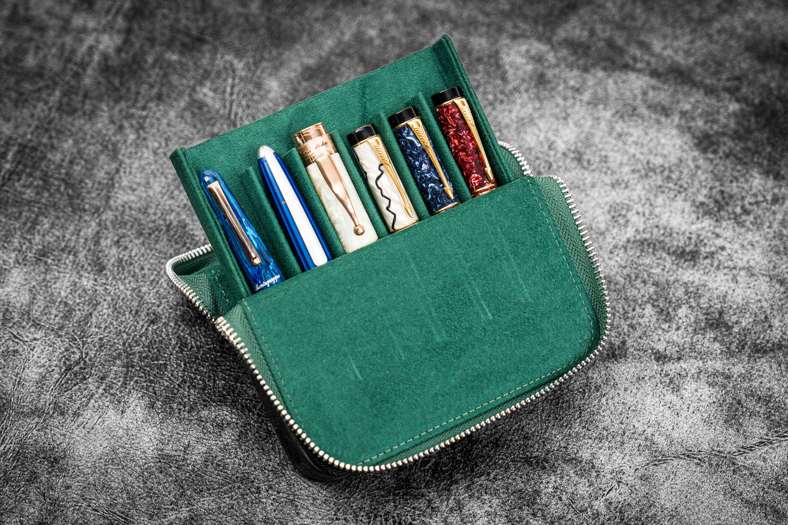 Hard Pen & Pencil Cases with Removable Tray - Galen Leather