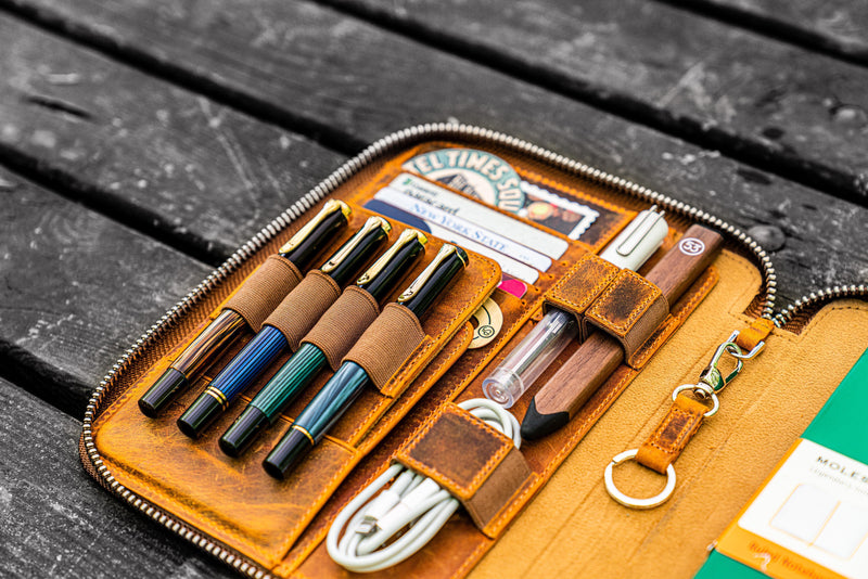 Leather Zippered iPad Mini & Large Moleskine Folio - Crazy Horse Brown ...