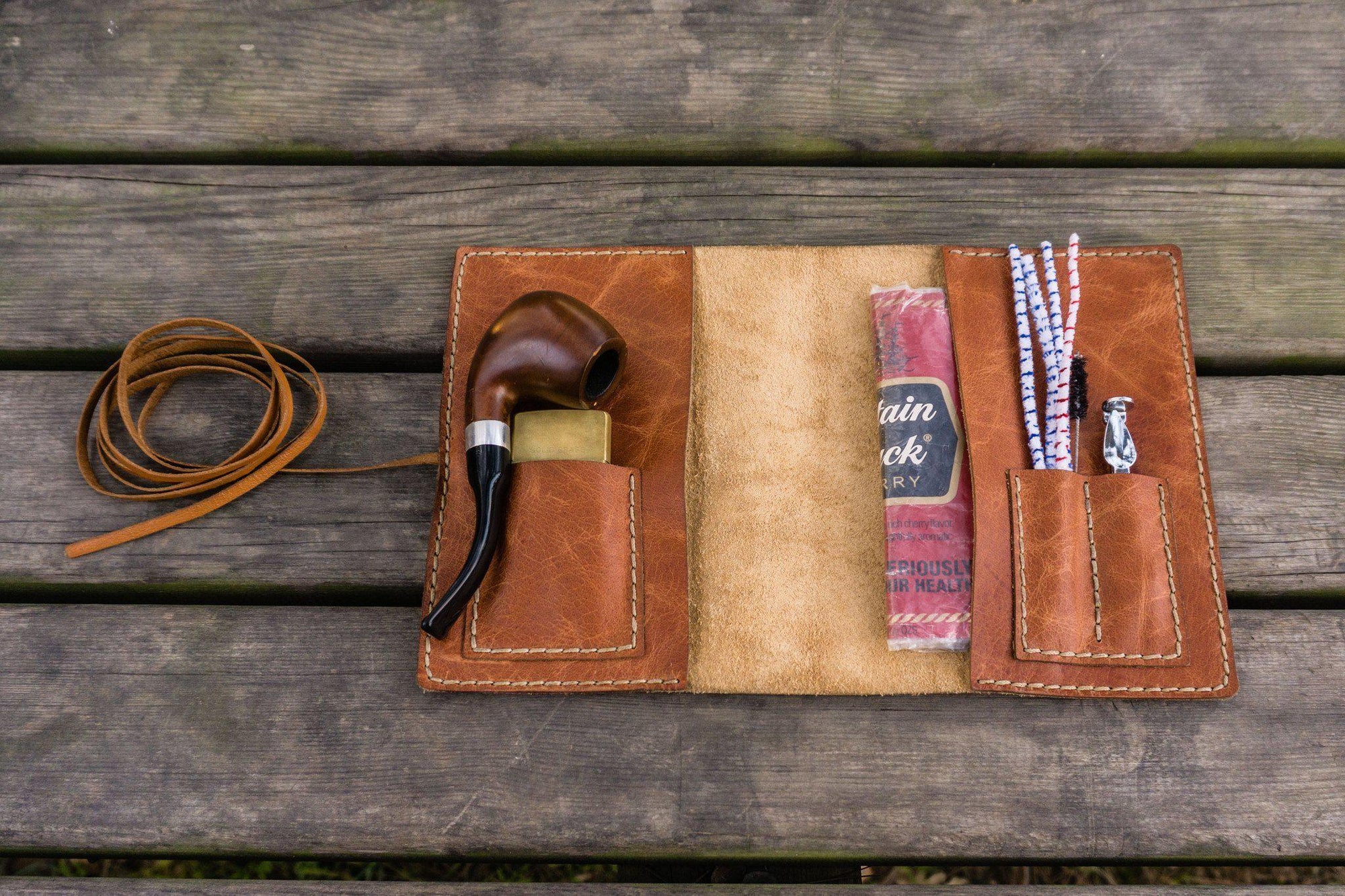 Tan Leather offers Pipe Roll. Authentic handmade with geniune leather.