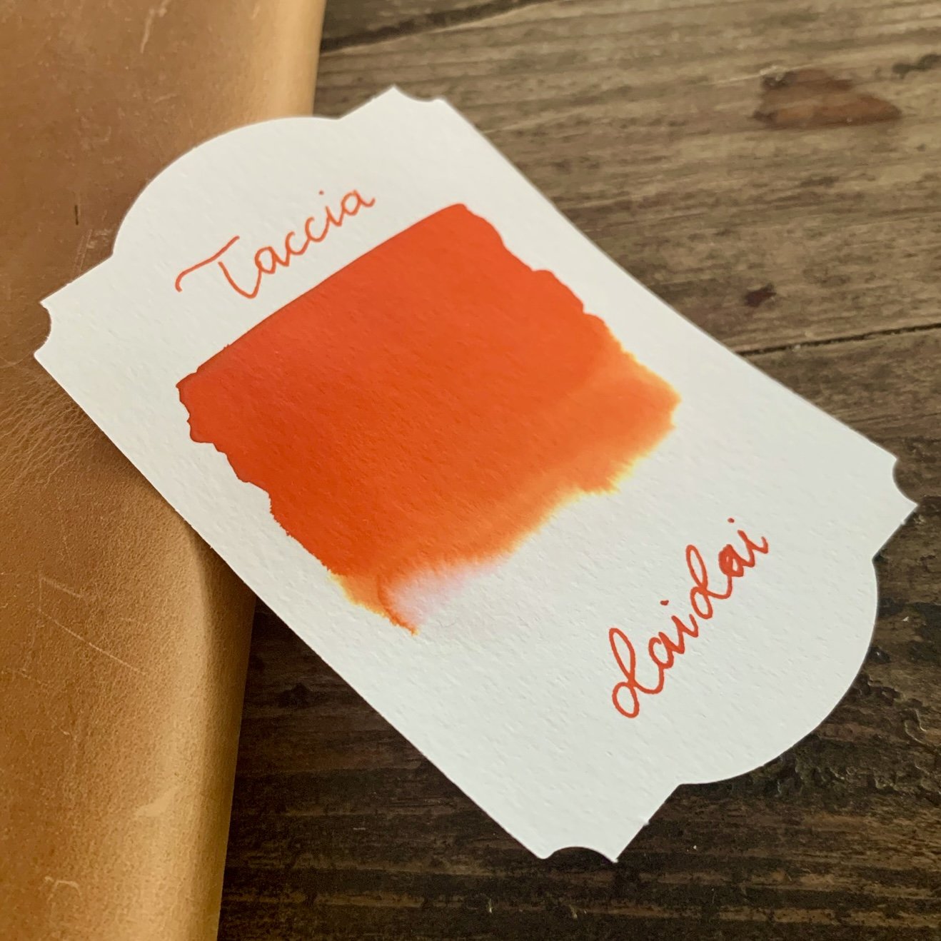 Taccia Daidai Orange Fountain Pen Ink Galen Leather