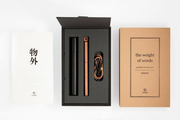 Ystudio Classic Copper Portable Fountain Pen - Galen Leather