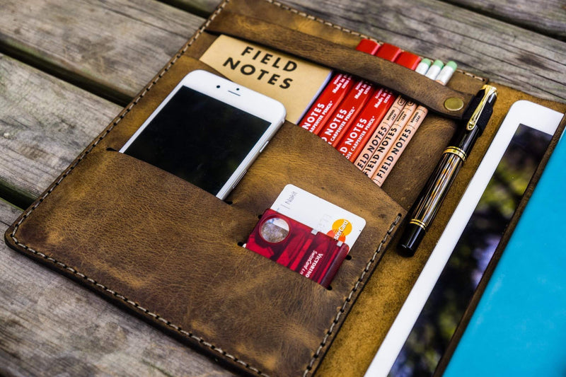 Composition Notebook Cover With iPad Pocket - Crazy Horse Brown - Galen ...