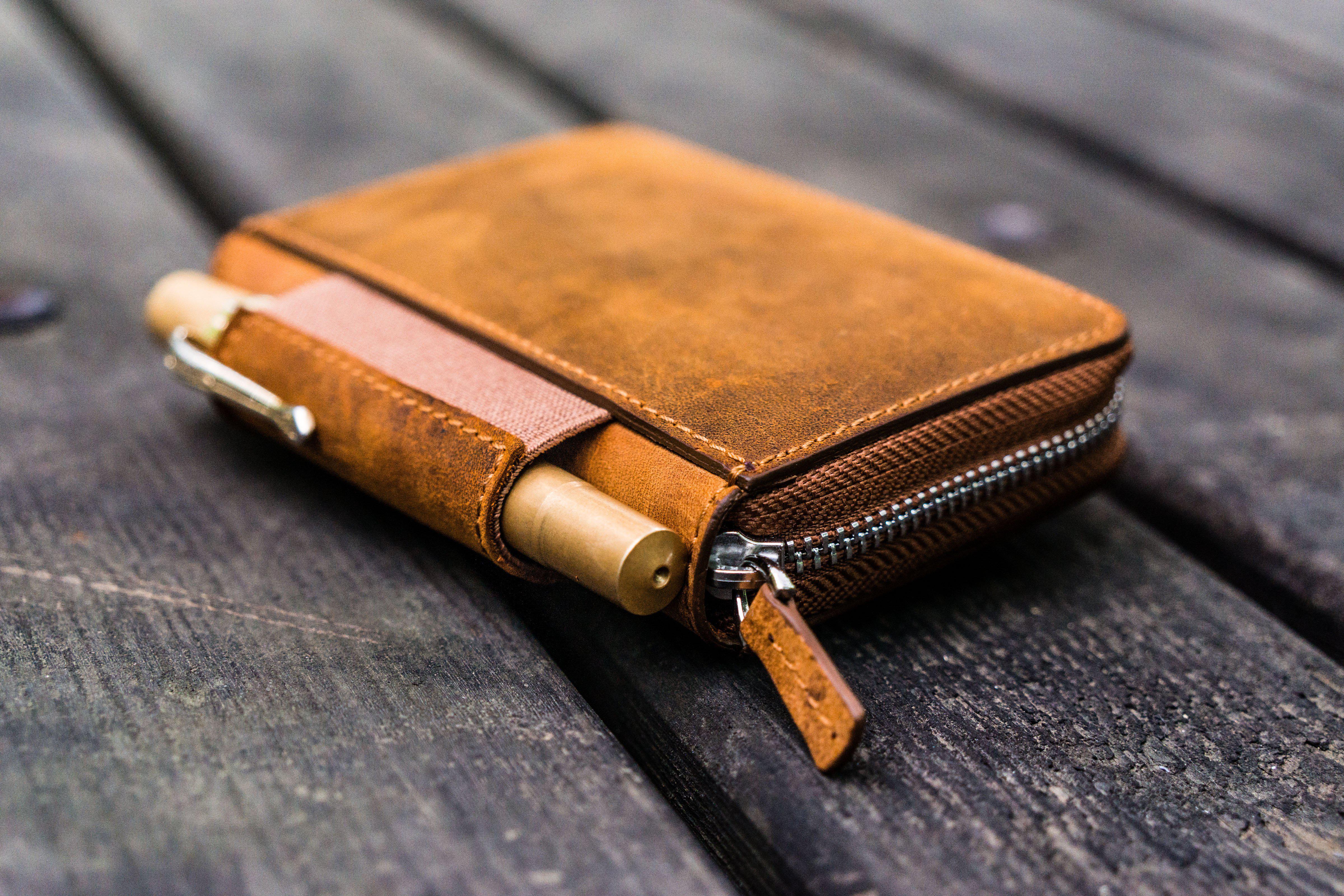 Minimalist Money Clip Wallet  Handmade Premium Distressed Leather
