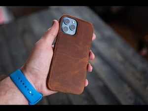 Leather iPhone 12 Pro Max (6.7) Hard Back Cover - Compatible with MagSafe