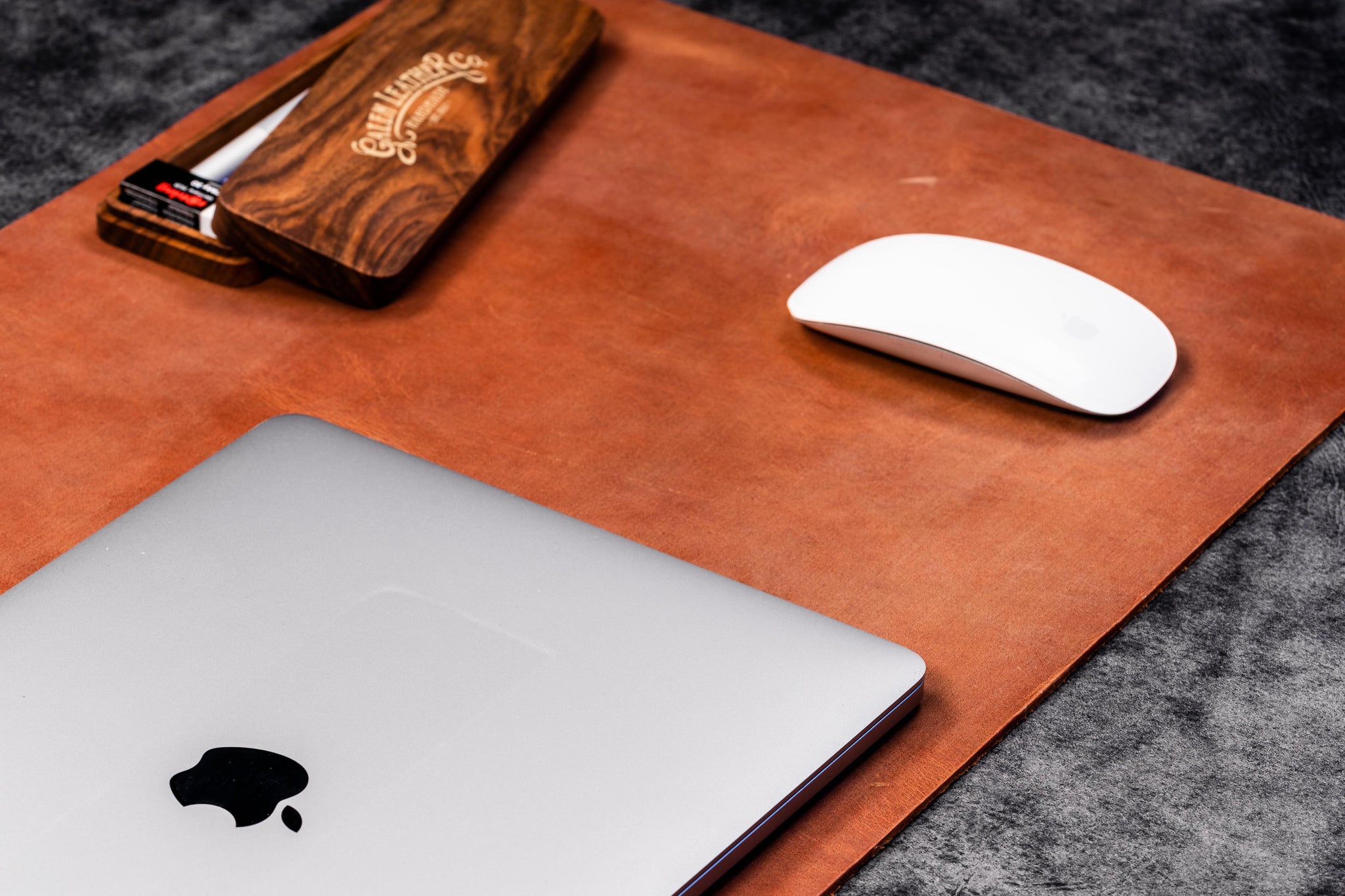 Gallaway Leather Desk Pad – 36 x 17 inch - Desk Mat Home Office Desk Accessories Desktop Protector XXL Mouse Pad Writing Desk Blotter - Dark Brown 
