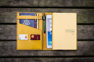 Leather Hobonichi Cousin A5 Planner Cover - Yellow-Galen Leather