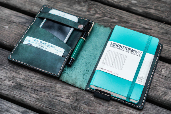 Leather Leuchtturm1917 A5 Notebook Cover - Crazy Horse Forest Green
