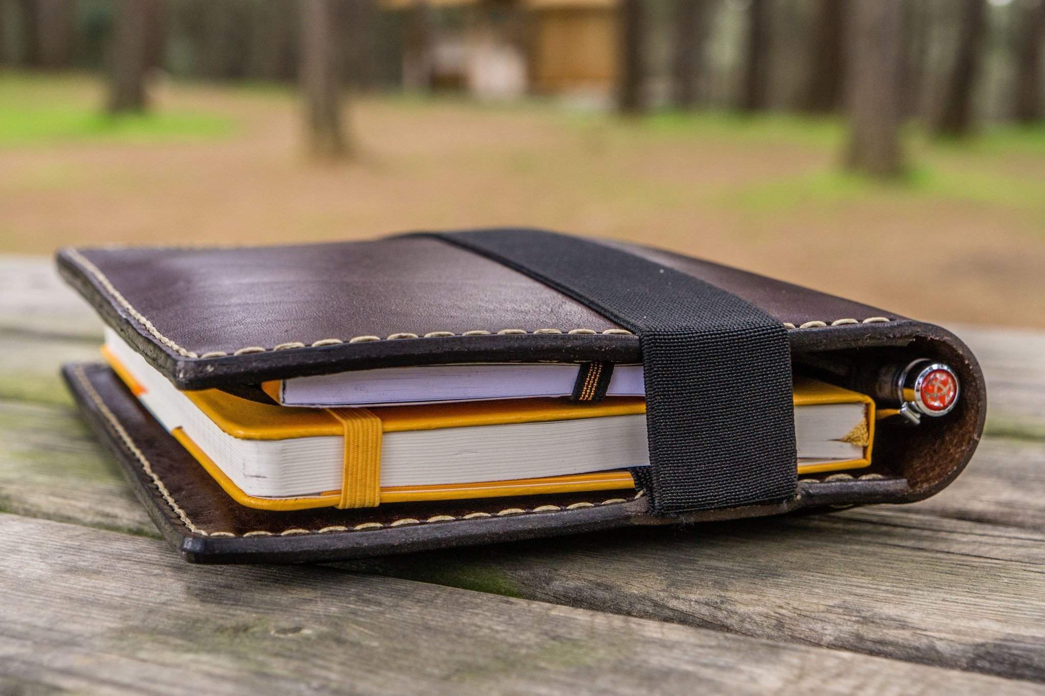 Leather Rhodia A5 Notebook & iPad Mini Cover - Dark Brown