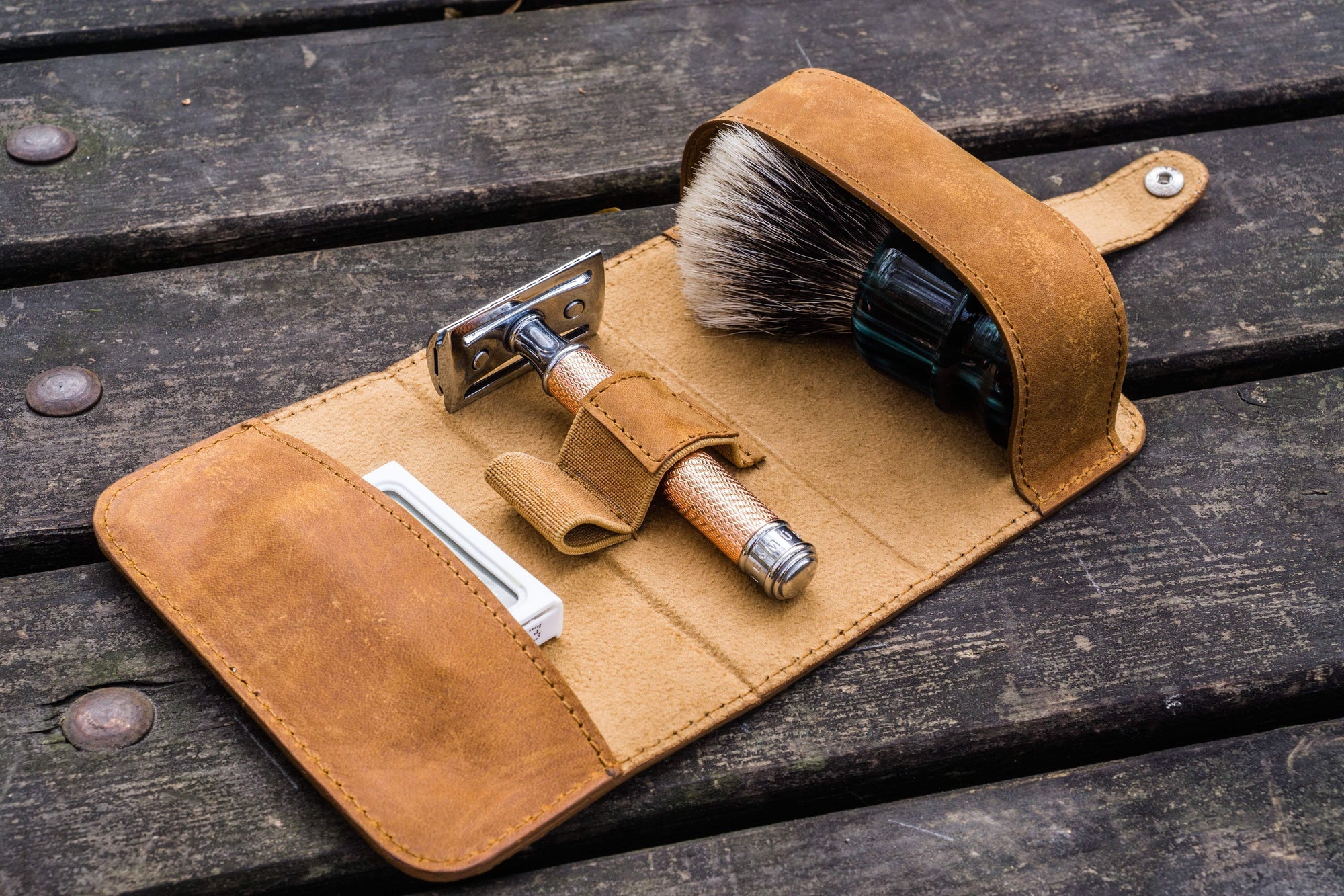 Mens Leather Shaving Kit Bags for Travel  Galen Leather