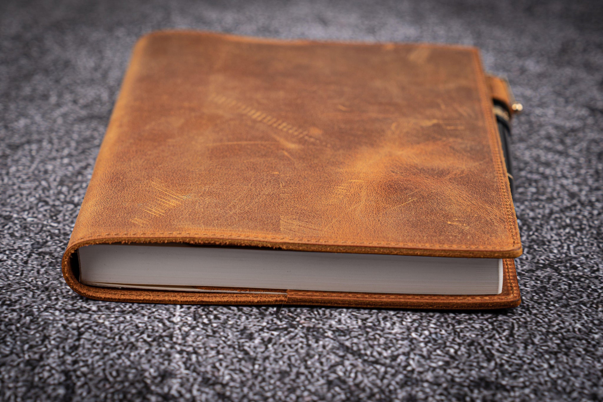 Leather Slim A5 Notebook / Planner Cover - Crazy Horse Brown