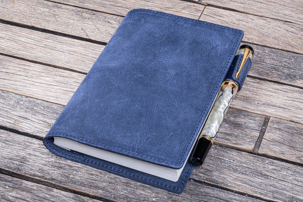 Personalized Blue Leather Sketchbook Cover – LeatherNeo