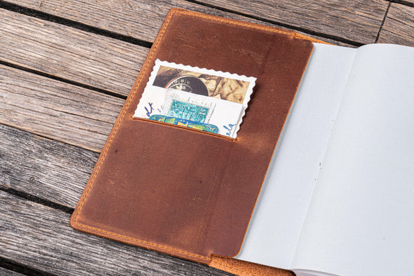 Leather Slim A5 Notebook / Planner Cover - Crazy Horse Brown