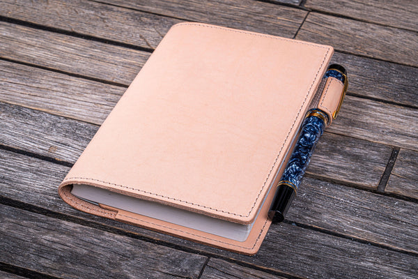 Personalized veg tan leather journal , A6 A5 journal with leather cove –  DMleather