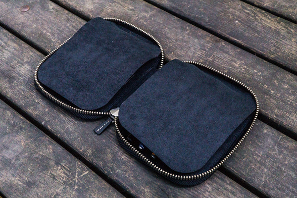 Black Leather Zip Around Wallet for Men & Women - Galen Leather