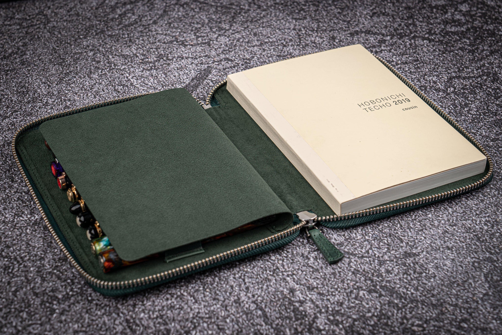 Leather Leuchtturm1917 A5 Notebook Cover - Crazy Horse Forest Green - Galen  Leather