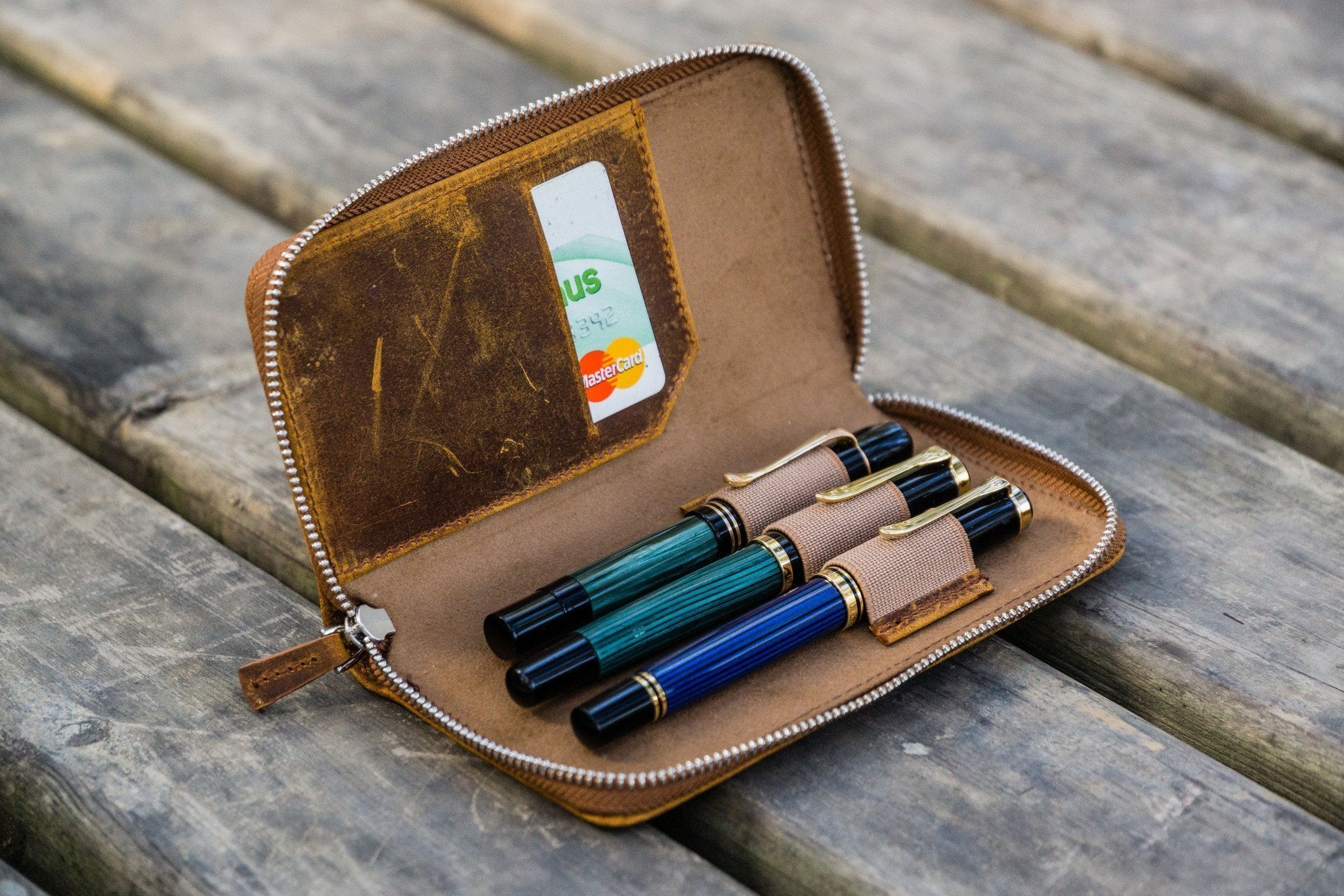 Handmade Crazy Horse Leather 1/2/3 Slots Pen Case Organizer Pocket Pen  Holder Case for Adult Office School Vintage Retro Style - AliExpress