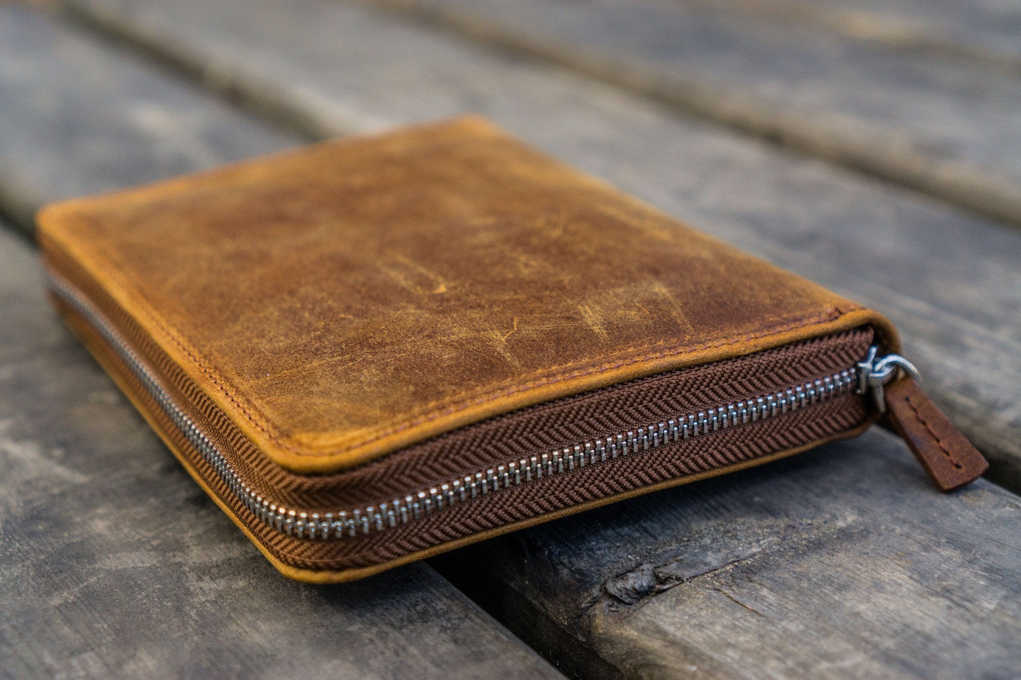 Leather Pencil Pouch #205 - Distressed Brown