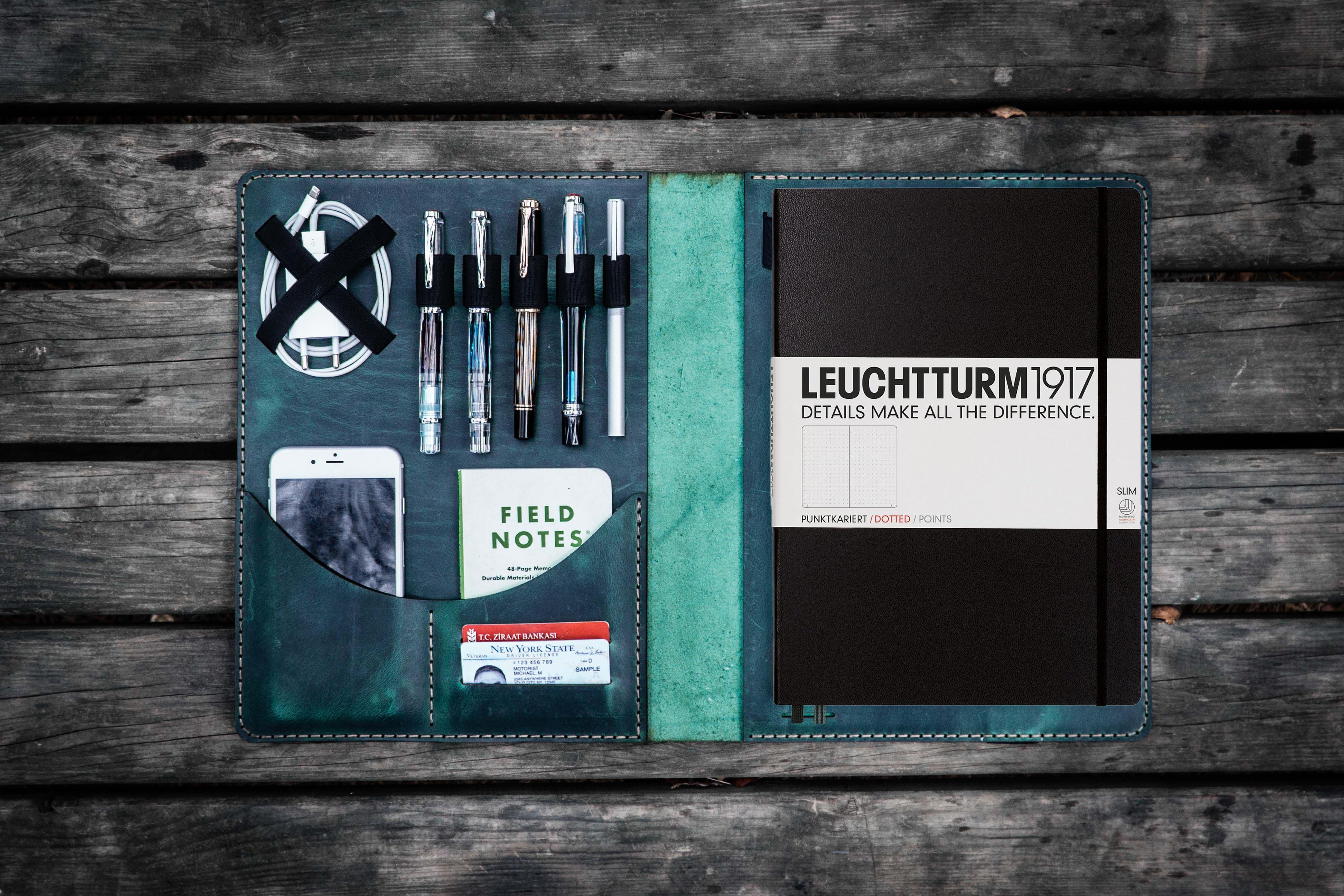 Handmade Leather Leuchtturm1917 A6 Notebook Cover - Crazy Horse