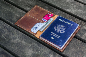 Designer Vegetable Tanned Leather Passport Cover