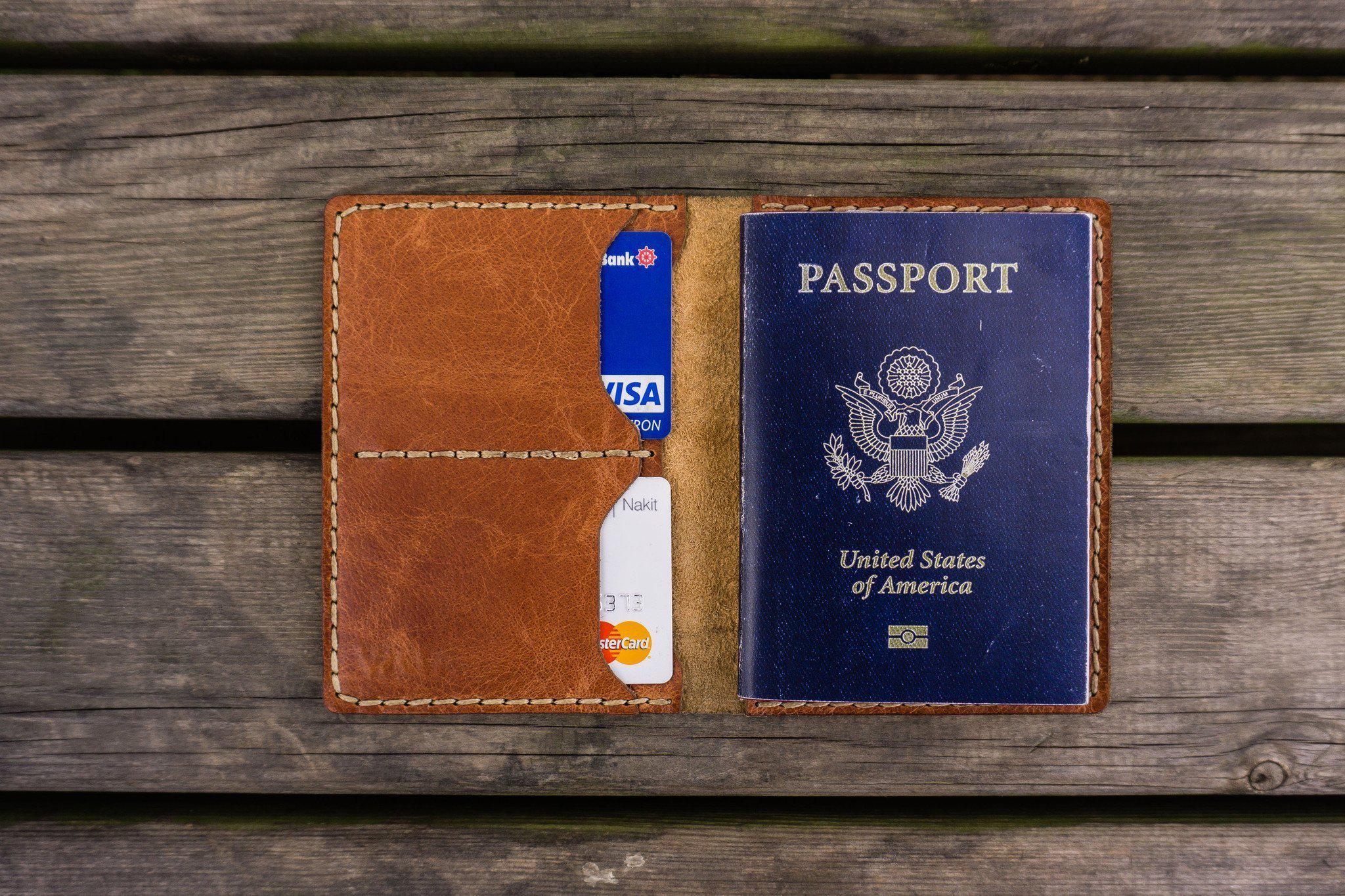 Leather Passport Holder / Field Notes Cover Bootlegger Brown
