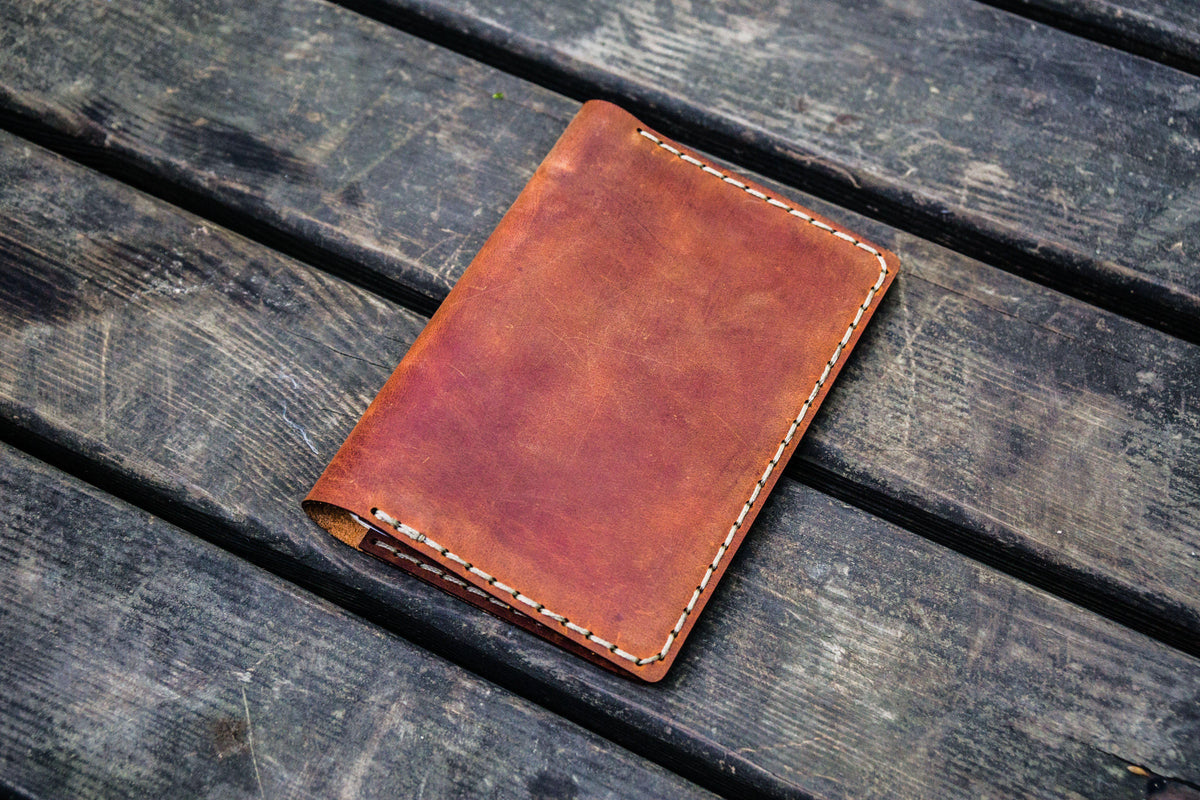 No.33 Personalized Leather Field Notes Cover - Brown - Galen Leather