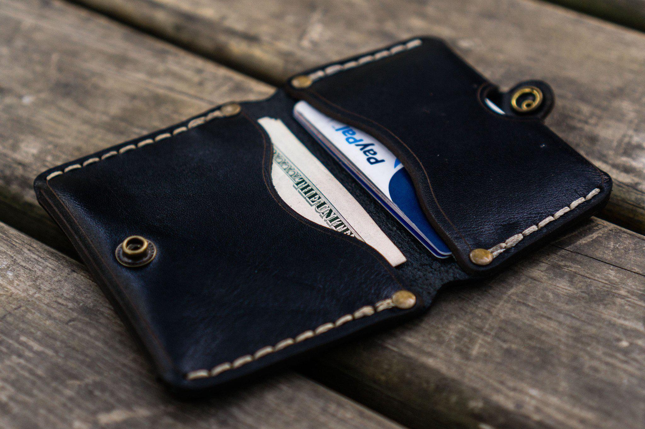 Genuine Cow Leather Wallet Men Card Holder Pocket Money Handmade