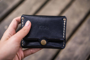Wallet Black Trifold - Personalized Men's Leather Wallet with Engraved  Monogram - Killorglin Creations