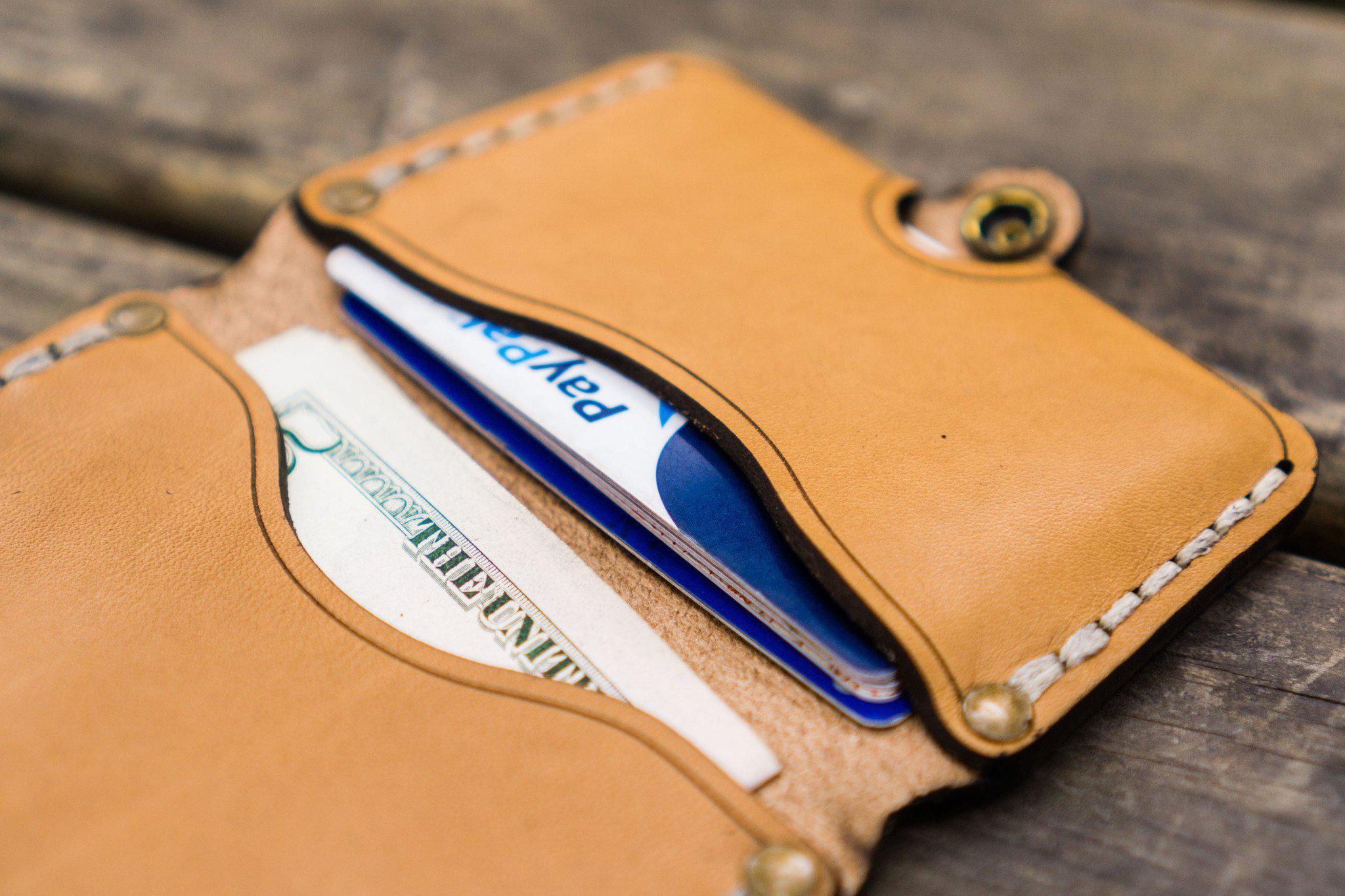 Custom Vegan Leather Card Wallet Father's Day Minimalist -  Israel