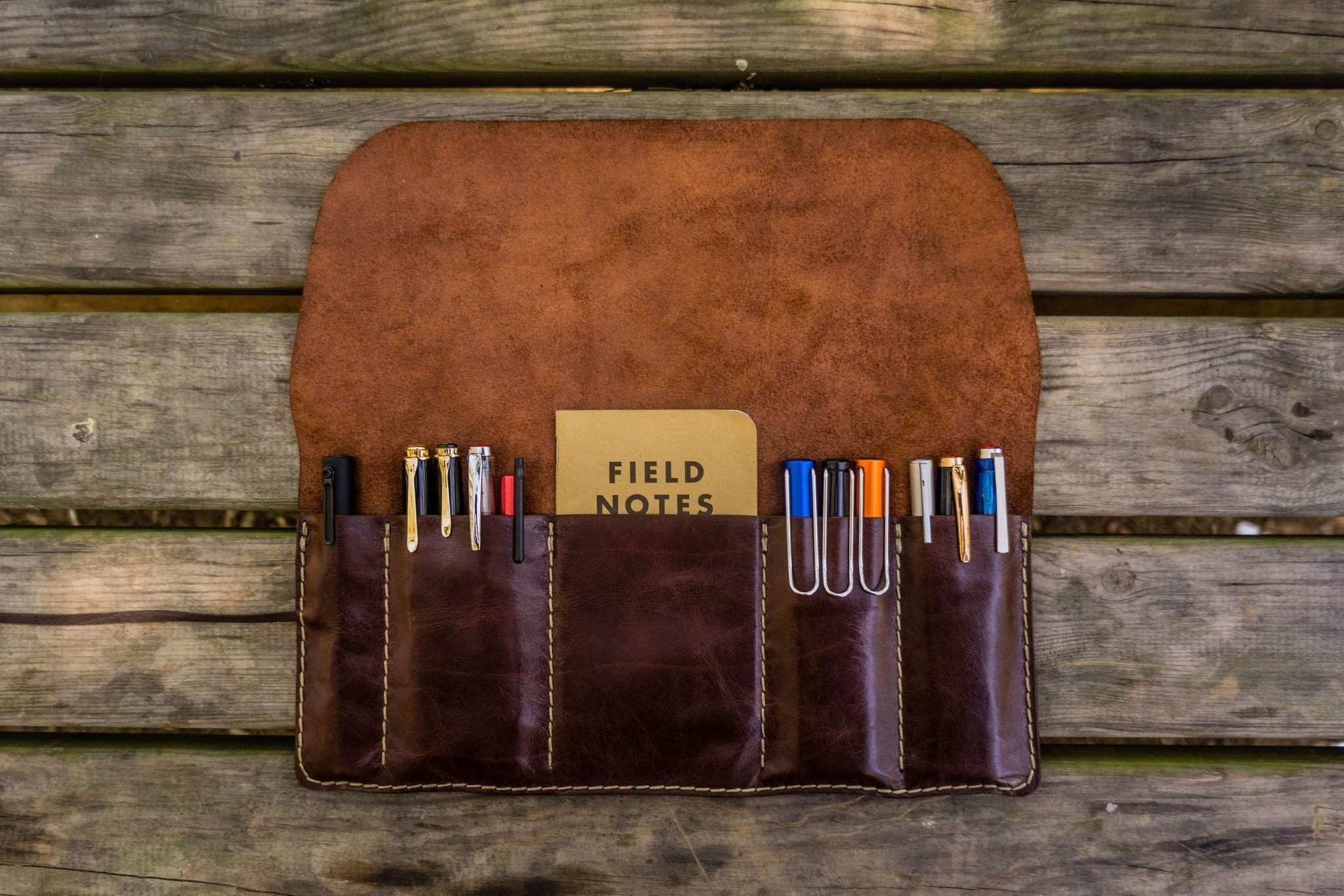 Handmade Leather Pen Roll - Galen Leather