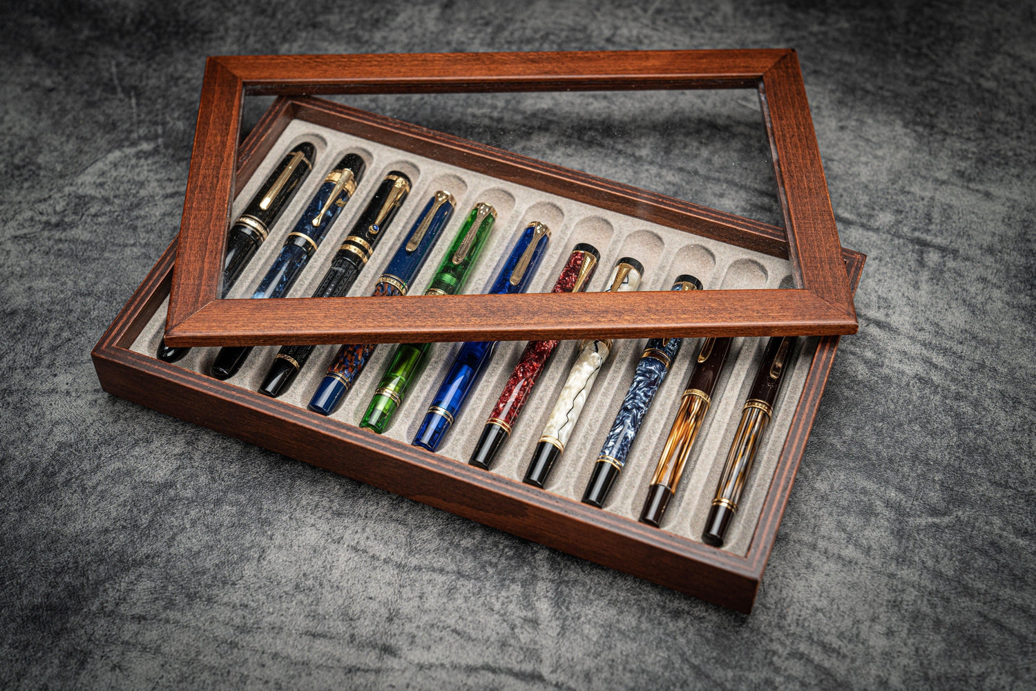 https://www.galenleather.com/cdn/shop/products/stack-store-wood-pen-display-box-with-clear-lid_1600x.jpg?v=1625262523