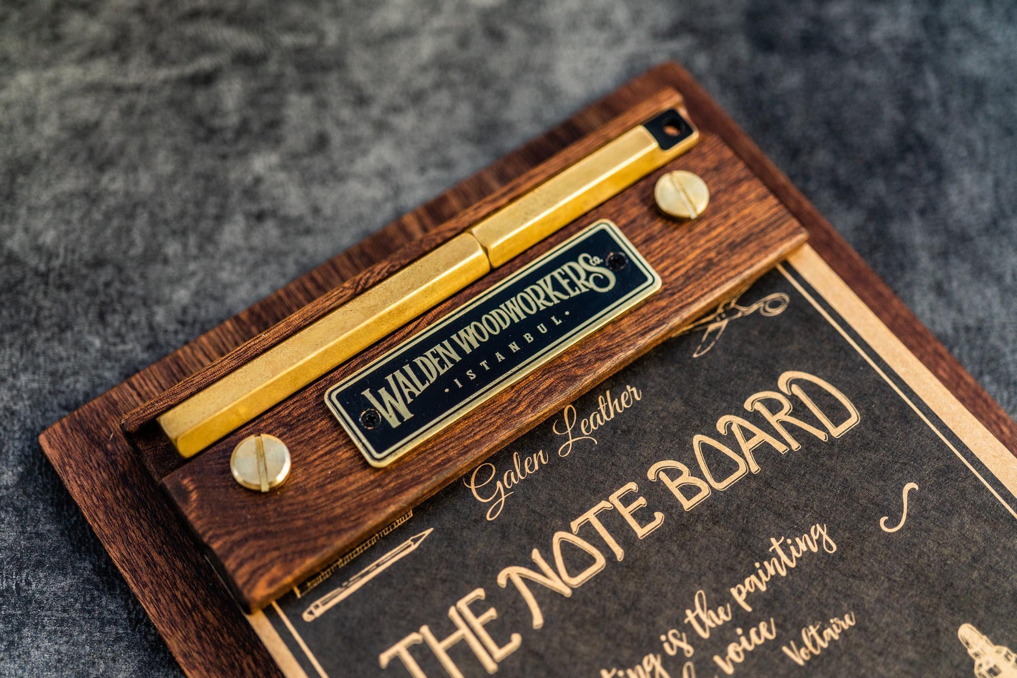 The Note Board Wooden Rhodia Notepad Holder - Mahogany | Galen Leather